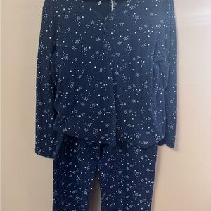 Croft & Barrow Petite XL Navy Blue Star Pajama Set - Long Sleeve/Pants